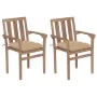 Garden chairs, 2 units, teak wood with beige cushions. by , Garden chairs - Ref: Foro24-3062226, Price: 255,25 €, Discount: %