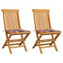 Garden chairs 2 units teak wood with red checkered cushions by , Garden chairs - Ref: Foro24-3062473, Price: 142,97 €, Discou...