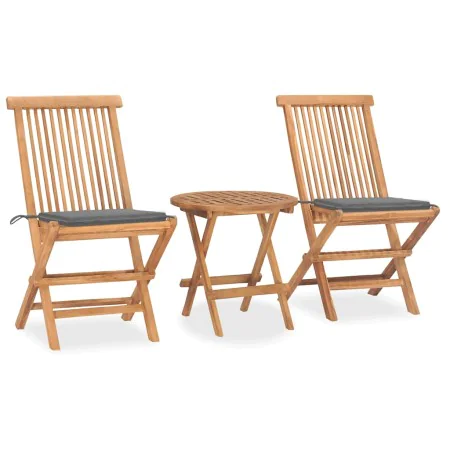 Faltbare Gartenessgruppe, 3-teilig, aus Teakholz mit Kissen. von , Gartensets - Ref: Foro24-3063172, Preis: 171,48 €, Rabatt: %