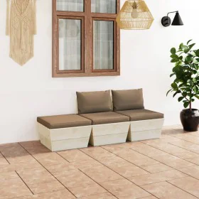 Garden furniture made of 3-piece pallets and fir wood cushions. by , Garden sets - Ref: Foro24-3063416, Price: 225,18 €, Disc...
