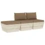 Garden furniture made of 3-piece pallets and fir wood cushions. by , Garden sets - Ref: Foro24-3063416, Price: 225,18 €, Disc...