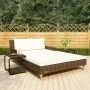 Double garden lounger with brown synthetic rattan cushions by , Outdoor beds - Ref: Foro24-48130, Price: 586,61 €, Discount: %
