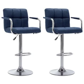 Taburetes de cocina 2 unidades tela azul de , Taburetes de cocina - Ref: Foro24-283423, Precio: 155,85 €, Descuento: %