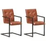 Cantilever dining chairs, 2 units, genuine brown leather by , dining chairs - Ref: Foro24-321847, Price: 322,62 €, Discount: %