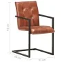 Cantilever dining chairs, 2 units, genuine brown leather by , dining chairs - Ref: Foro24-321847, Price: 322,62 €, Discount: %