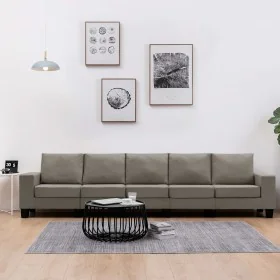 Fünfsitzer-Sofa aus grauem Stoff in Taupe-Farbe. von , Sofas - Ref: Foro24-287149, Preis: 548,61 €, Rabatt: %