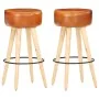 Küchenhocker 2 Stück aus grobem Mangoholz und echtem braunem Leder. von , Küchenhocker - Ref: Foro24-288086, Preis: 136,62 €,...