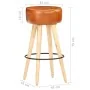 Küchenhocker 2 Stück aus grobem Mangoholz und echtem braunem Leder. von , Küchenhocker - Ref: Foro24-288086, Preis: 136,62 €,...