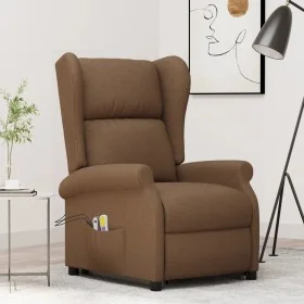 Sillón de masaje elevable de tela marrón de , Sillones de masaje eléctricos - Ref: Foro24-289744, Precio: 353,04 €, Descuento: %