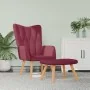 Sillón de relax con reposapiés tela rojo tinto de , Sillones - Ref: Foro24-327542, Precio: 134,79 €, Descuento: %