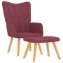 Sillón de relax con reposapiés tela rojo tinto de , Sillones - Ref: Foro24-327542, Precio: 134,79 €, Descuento: %