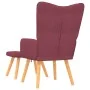 Sillón de relax con reposapiés tela rojo tinto de , Sillones - Ref: Foro24-327542, Precio: 134,79 €, Descuento: %