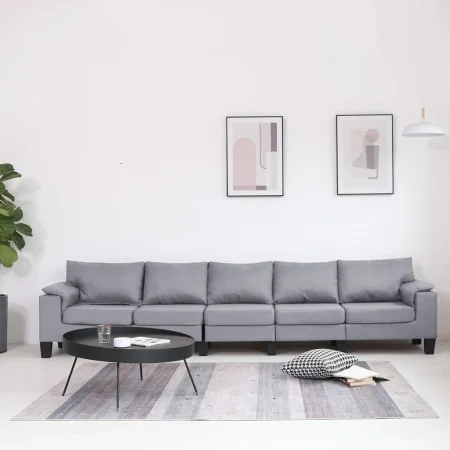 5-seater light gray fabric sofa by , Sofas - Ref: Foro24-287100, Price: 572,55 €, Discount: %