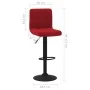 Taburete de cocina de terciopelo color vino tinto de , Taburetes de cocina - Ref: Foro24-334300, Precio: 76,92 €, Descuento: %