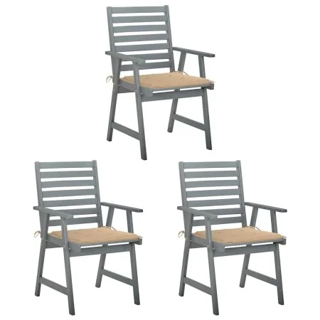 Gartenesszimmerstühle 3 Stück Massivholz Akazie und Kissen von , Gartenstühle - Ref: Foro24-3064431, Preis: 290,75 €, Rabatt: %