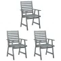 Sillas comedor de jardín 3 uds madera maciza acacia y cojines de , Sillas de jardín - Ref: Foro24-3064431, Precio: 290,73 €, ...
