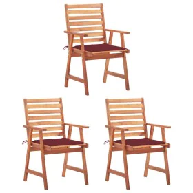 Gartenesszimmerstühle 3 Stück Massivholz Akazie und Kissen von , Gartenstühle - Ref: Foro24-3064356, Preis: 207,31 €, Rabatt: %