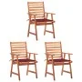 Gartenesszimmerstühle 3 Stück Massivholz Akazie und Kissen von , Gartenstühle - Ref: Foro24-3064356, Preis: 207,31 €, Rabatt: %