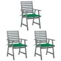 Gartenesszimmerstühle 3 Stück Massivholz Akazie und Kissen von , Gartenstühle - Ref: Foro24-3064433, Preis: 277,62 €, Rabatt: %