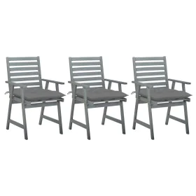 Garden dining chairs 3 pcs solid acacia wood and cushions by , Garden chairs - Ref: Foro24-3064444, Price: 284,79 €, Discount: %