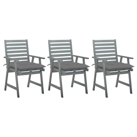 Garden dining chairs 3 pcs solid acacia wood and cushions by , Garden chairs - Ref: Foro24-3064444, Price: 284,75 €, Discount: %