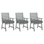 Garden dining chairs 3 pcs solid acacia wood and cushions by , Garden chairs - Ref: Foro24-3064444, Price: 284,75 €, Discount: %