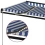 Toldo manual retráctil con LED azul y blanco 450x350 cm de , Toldos - Ref: Foro24-3069201, Precio: 436,40 €, Descuento: %