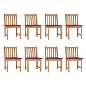 Garden chairs 8 units teak wood with cushions by , Garden chairs - Ref: Foro24-3073151, Price: 886,92 €, Discount: %