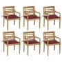 Batavia chairs 6 units solid teak wood with cushions by , Garden chairs - Ref: Foro24-3073331, Price: 724,86 €, Discount: %