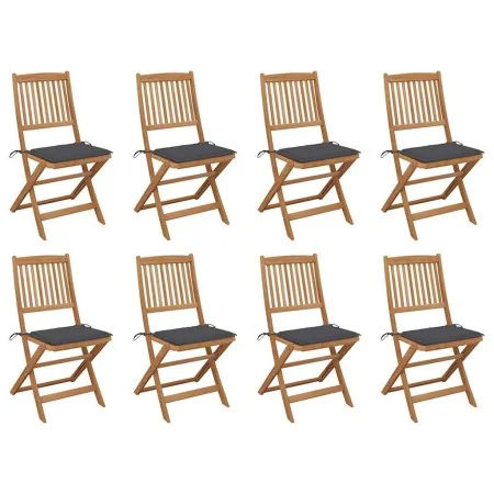 Faltbare Gartenstühle, 8 Stück, und Kissen aus massivem Akazienholz. von , Gartenstühle - Ref: Foro24-3075113, Preis: 427,86 ...