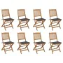 Folding garden chairs 8 units and solid acacia wood cushions by , Garden chairs - Ref: Foro24-3075113, Price: 427,86 €, Disco...