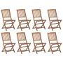 Folding garden chairs 8 units and solid acacia wood cushions by , Garden chairs - Ref: Foro24-3075113, Price: 427,86 €, Disco...