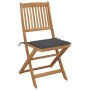 Folding garden chairs 8 units and solid acacia wood cushions by , Garden chairs - Ref: Foro24-3075113, Price: 427,86 €, Disco...