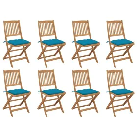 Faltbare Gartenstühle, 8 Stück, und Kissen aus massivem Akazienholz. von , Gartenstühle - Ref: Foro24-3075132, Preis: 408,42 ...