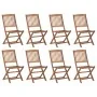 Sillas de jardín plegables 8 uds y cojines madera maciza acacia de , Sillas de jardín - Ref: Foro24-3075132, Precio: 408,42 €...