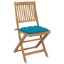 Folding garden chairs 8 units and solid acacia wood cushions by , Garden chairs - Ref: Foro24-3075132, Price: 408,42 €, Disco...