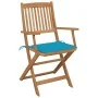 Folding garden chairs 8 units and solid acacia wood cushions by , Garden chairs - Ref: Foro24-3075089, Price: 383,03 €, Disco...