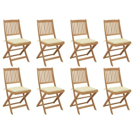 Faltbare Gartenstühle, 8 Stück, und Kissen aus massivem Akazienholz. von , Gartenstühle - Ref: Foro24-3075130, Preis: 417,33 ...