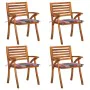 Gartenstühle mit Kissen, 4 Stück Massivholz aus Akazie von , Gartenstühle - Ref: Foro24-3075187, Preis: 421,75 €, Rabatt: %