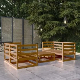 Gartenmöbel 5-teilig und Kissen in Honigbraun aus Kiefernholz. von , Gartensets - Ref: Foro24-3075257, Preis: 319,88 €, Rabat...