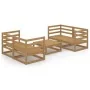 Muebles de jardín 5 pzas y cojines marrón miel madera pino de , Conjuntos de jardín - Ref: Foro24-3075257, Precio: 319,86 €, ...