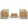 Muebles de jardín 5 pzas y cojines marrón miel madera pino de , Conjuntos de jardín - Ref: Foro24-3075257, Precio: 319,86 €, ...