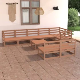 Gartenmöbel 9-teilig in Honigbraun Massivholz Kiefer von , Gartensets - Ref: Foro24-3075662, Preis: 614,11 €, Rabatt: %