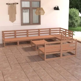 Muebles de jardín 9 piezas marrón miel madera maciza de pino de , Conjuntos de jardín - Ref: Foro24-3075662, Precio: 614,04 €...