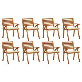 Garden chairs 8 units solid teak wood with cushions by , Garden chairs - Ref: Foro24-3075203, Price: 704,68 €, Discount: %