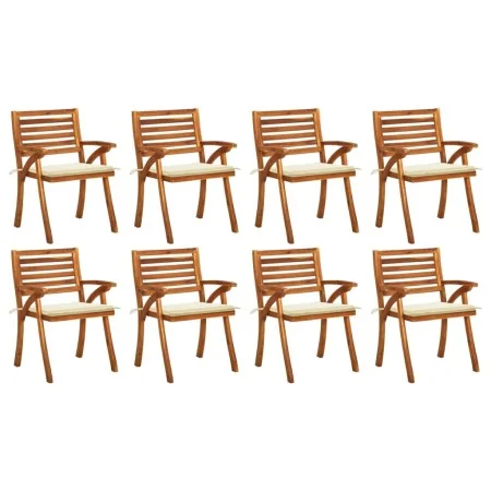 Garden chairs 8 units solid teak wood with cushions by , Garden chairs - Ref: Foro24-3075203, Price: 704,68 €, Discount: %