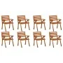 Garden chairs 8 units solid teak wood with cushions by , Garden chairs - Ref: Foro24-3075203, Price: 704,68 €, Discount: %
