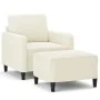 Sessel mit Hocker aus cremefarbenem Samt, 60 cm. von , Sofas - Ref: Foro24-3201172, Preis: 209,74 €, Rabatt: %