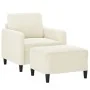 Sessel mit Hocker aus cremefarbenem Samt, 60 cm. von , Sofas - Ref: Foro24-3201172, Preis: 209,74 €, Rabatt: %