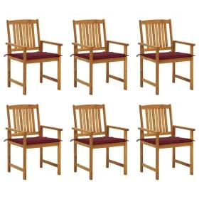 Garden chairs and cushions, 6 units, solid acacia wood. by , Garden chairs - Ref: Foro24-3078160, Price: 441,14 €, Discount: %